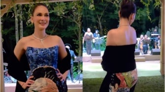 Luna Maya Beri Kejutan Gaun Berlukiskan Wajah Ayah dan Ibunya Saat Resepsi, Desainnya Unik