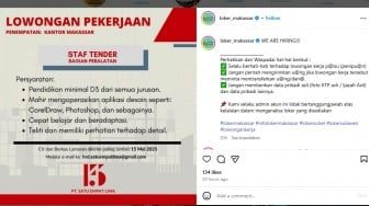 Lowongan Kerja Terbaru Makassar: Staf Tender Bagian Peralatan