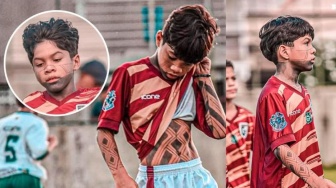Viral Pesepak Bola Cilik Punya Tato Sebadan-badan, Ada Motif dan Makna Mendalam