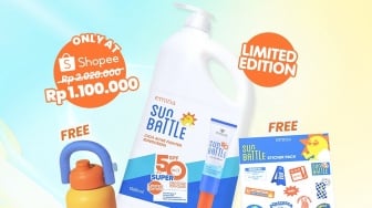 Review dan Harga Sunscreen Jerigen Emina Sun Battle: Tak Cepat Habis Sampai Ratusan Hari