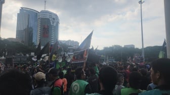 Larang Perwakilan Kemenhub Naik Mobil Komando, Massa Ojol: Suruh Menterinya ke Sini!