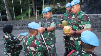 Penyematan Baret Biru, Pasukan Garuda Siap Diberangkatkan dalam Misi Perdamaian PBB di Kongo