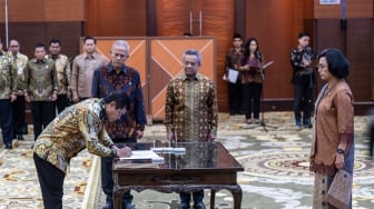 Lantik Pejabat Kemenkeu Baru dari Lingkungan TNI, Sri Mulyani Singgung Privilege Prabowo