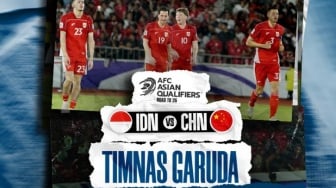Live Malam Hari Pertandingan Timnas Indonesia vs China di Kualifikasi Piala Dunia 2026