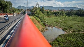 Sampah dan Eceng Gondok Penuhi Sungai Citarum