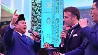 Mesranya Prabowo-Macron, Asyik Nyanyi Bareng Usai Makan Malam