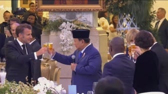 Heboh Prabowo Disebut Ngebir saat Gala Dinner Bareng Macron, Istana: Itu Sari Apel