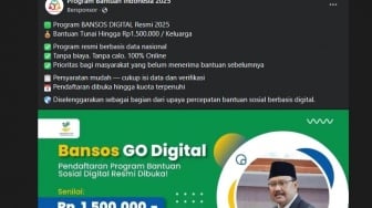 CEK FAKTA: Salah! Pendaftaran Bansos Go Digital Rp 1,5 Juta Per Keluarga dari Kemensos