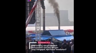 Pemusnahan Sabu 2 Ton di Batam Keluarkan Asap Tebal, Netizen Heboh: Banyak yang Nggak Bisa Tidur Ini