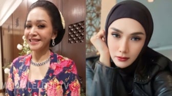 Mulan Jameela dan Maia Estianty Saling Lempar Senyum dan Salaman di Siraman Al Ghazali