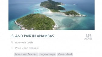 Cek Fakta: Heboh Dua Pulau di Anambas Kepulauan Riau Dijual Via Situs Asing