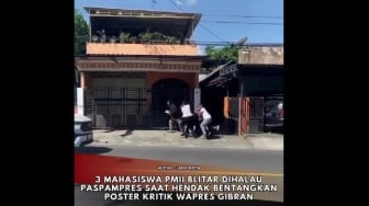 Demokrasi Omon-Omon? Momen Paspampres Piting Leher Mahasiswa PMII Pengkritik Gibran di Blitar Viral