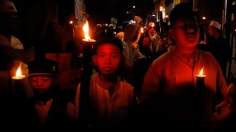Pawai Obor Hangatkan Malam Tahun Baru Islam di Jakarta