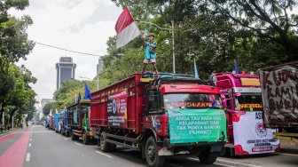 Tolak RUU ODOL, Ratusan Sopir Truk Demo di Jakarta