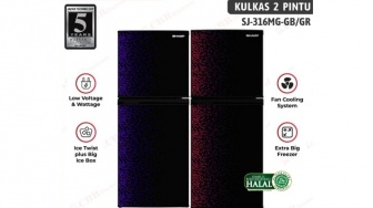 Kulkas Sharp 2 Pintu Berapa Watt? Ini 5 Rekomendasi Seri Paling Hemat Listrik