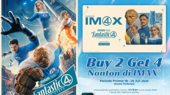 Cara Dapat Tiket Gratis Nonton Film The Fantastic Four: First Steps, Cuma Bayar 2 Dapat 4!