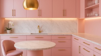 8 Desain Dapur Pink Minimalis yang Manis dan Elegan, Suasana Rumah Makin Menyala Keren!