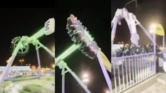 Viral Detik-Detik Wahana Pendulum Patah di Arab Saudi: 23 Pengunjung Terluka!