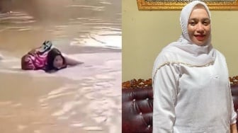 5 Fakta Viral Bidan di Sumbar Berenang Seberangi Sungai Demi Obati Pasien, Baju Kering di Badan!