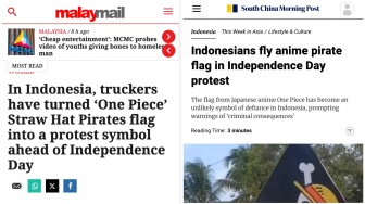 Mendunia! Media-media Asing Soroti Fenomena Pengibaran Bendera One Piece di Indonesia