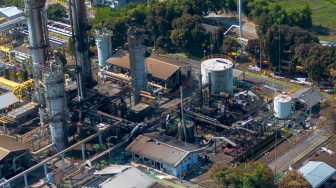 Kondisi Pascaledakan gas di Stasiun Pertamina Subang