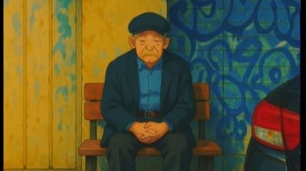 Setia Seumur Hidup Tunggu Kekasih Tak Kembali, Kisah Mural Mbah Arifin Bikin Hati Pilu