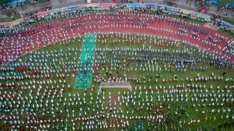 Diikuti 10.000 Pelajar, Senam Anak Indonesia Hebat Pecahkan MURI