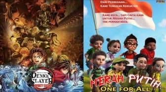 Saingan Berat! Jadwal Bioskop Demon Slayer Barengan Merah Putih One for All