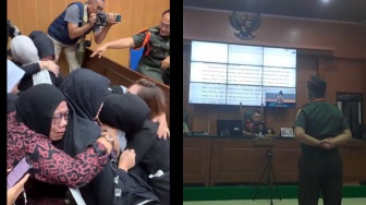 Isak Tangis Keluarga 3 Polisi Way Kanan Iringi Vonis Mati Kopda Bazarsah