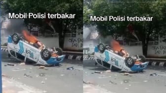 Ternyata Ini Jenis dan Merek Mobil Polisi yang Dibakar Massa Saat Demo Pati