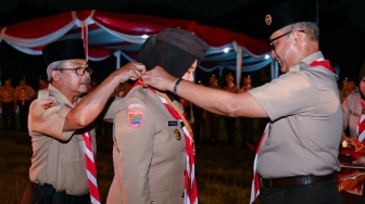 Wagub Sulsel Fatmawati Rusdi Terima Lencana Melati dari Kwarnas Pramuka