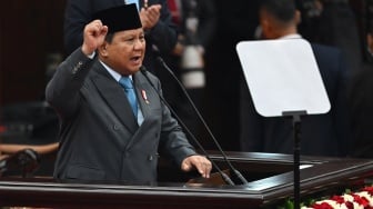 Potret Presiden Prabowo Sampaikan Pidato Kenegaraan Perdana di Sidang Tahunan MPR