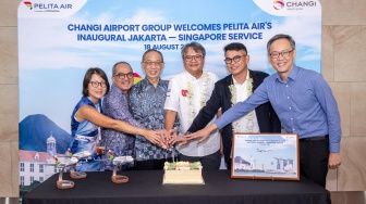 Penerbangan Internasional Perdana Pelita Air ke Singapura Diresmikan