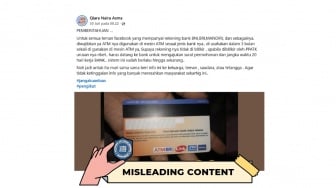 CEK FAKTA: Isu Wajib Tarik Uang di ATM Sesuai Bank Agar Aman dari PPATK