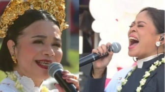 8 Gaya Artis Saat Upacara Penurunan Bendera Hut ke-80 RI di Istana Merdeka, Kenakan Wastra Nusantara