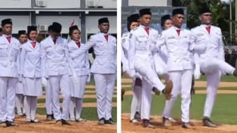 Aksi Heroik Paskibraka Papua Barat Bikin Terharu, Tetap Kibarkan Bendera meski Rekan Hampir Tumbang