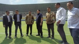 Kunjungi Banten Internasional Stadium, Erick Thohir Terkejut karena Hal Ini