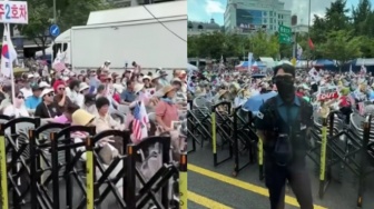 Aksi Demo Damai di Korea Selatan: Disediakan Tempat Duduk, Aparat Mengayomi