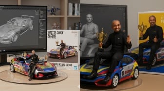 Cara Buat Foto Miniatur Motor atau Mobil Sekaligus Orangnya Ala BANDAI yang Viral