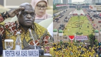 MenHAM Natalius Pigai Usul DPR Bikin Lapangan Tampung Massa Pendemo: Kalau di Jalan Bikin Macet!