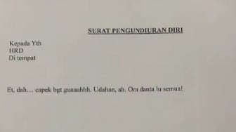 Viral Surat Pengunduran Diri 'Ora Danta Lu Semua!', Netizen: Bekasi Keras, Bos!