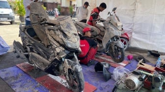 Yamaha Berikan Servis Gratis untuk Motor Terdampak Banjir di Bali