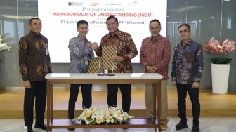 Telkomsat dan PT Len Industri (Persero) Kerja Sama Perkuat Kolaborasi Pertahanan Berbasis Satelit