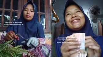 Viral Gadis Unboxing Upah Motol Bawang, Dibayar Rp12 Ribu untuk 16 Kg, Tetap Bahagia dan Bersyukur