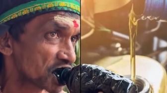 Oli Mesin Diteguk Macam Kopi, Pria Ini Klaim Anti-Sakit 33 Tahun, Kok Bisa?