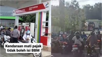 Viral SPBU Dijaga Ketat Polisi: Kendaraan Mati Pajak Dilarang Isi BBM!
