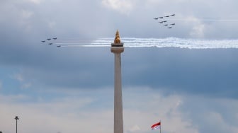 TNI Gelar Gladi HUT ke-80, Pesawat Tempur Unjuk Kebolehan