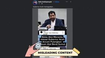 CEK FAKTA: Gubernur Aceh Ancam Pulangkan Ribuan Alat Berat Sumut Imbas Razia Pelat BL, Benarkah?