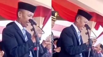 Gelagapan Baca UUD 45, Ekspresi Wakil Ketua DPRD Pasangkayu Disorot: Yang Dibaca Pancasila?