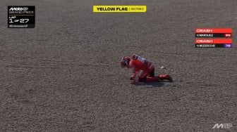 Detik-detik Kecelakaan Marc Marquez hingga Alami Patah Tulang Bahu